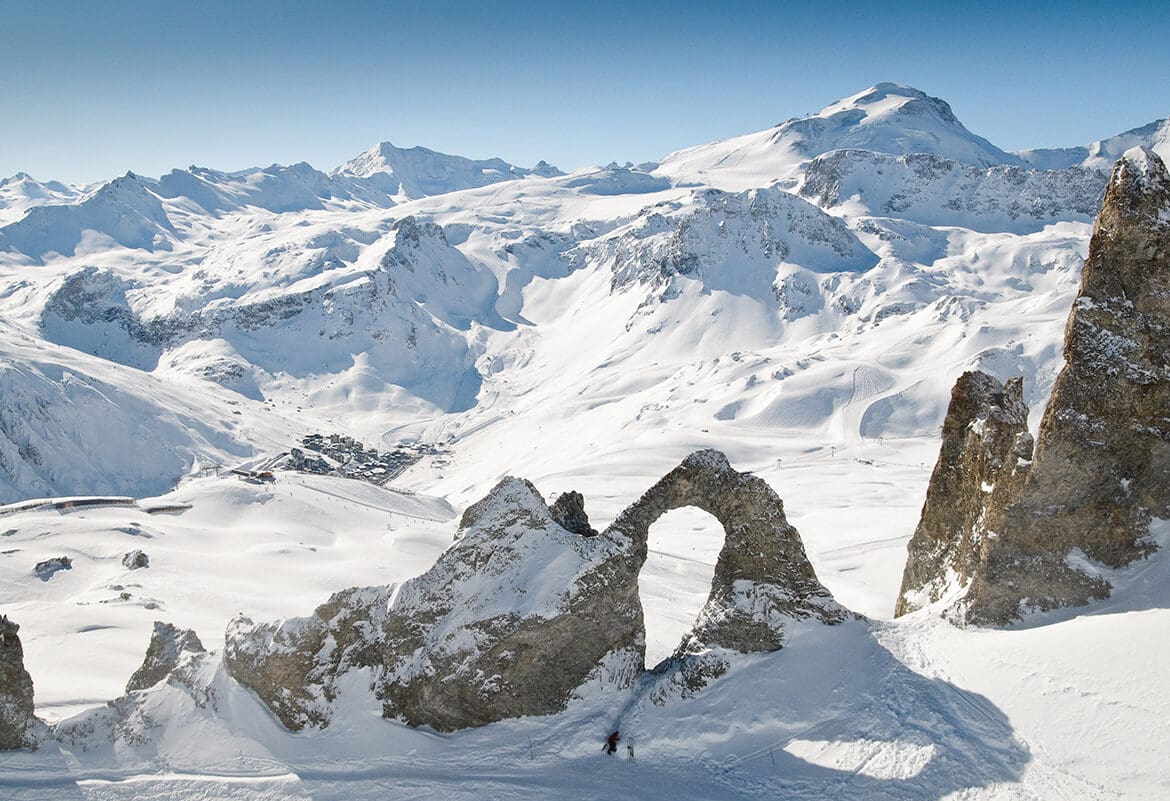 Luxury chalet rental Tignes — private terrace glacier mountain views year-round
