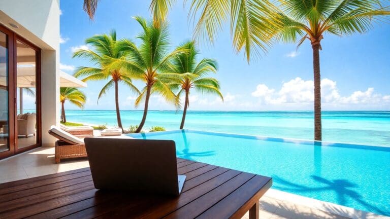 Échangez le bureau contre l’océan : Votre guide pour des vacances-travail en location de villa à long terme