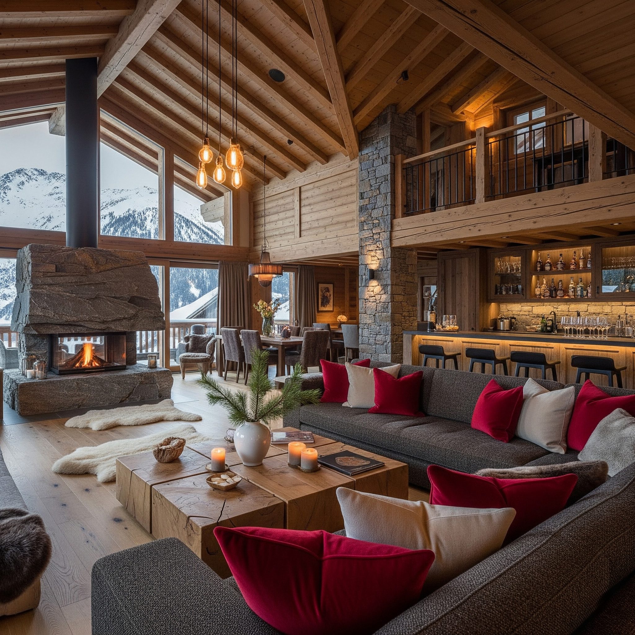 Luxury ski chalet rental Switzerland ski-in ski-out — Alpine panorama Excellence Luxury Villas