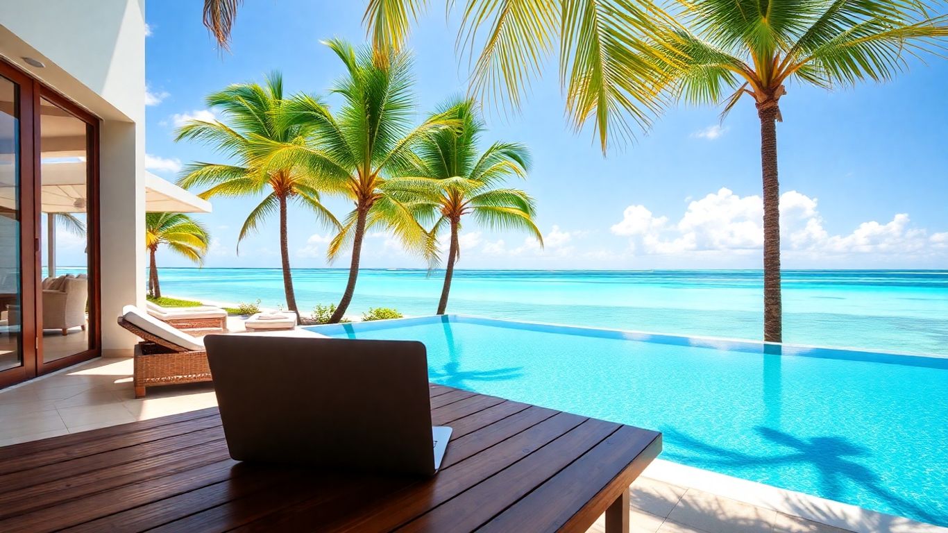 Scambia l’ufficio con l’oceano: la tua guida a una workcation con affitto villa a lungo termine